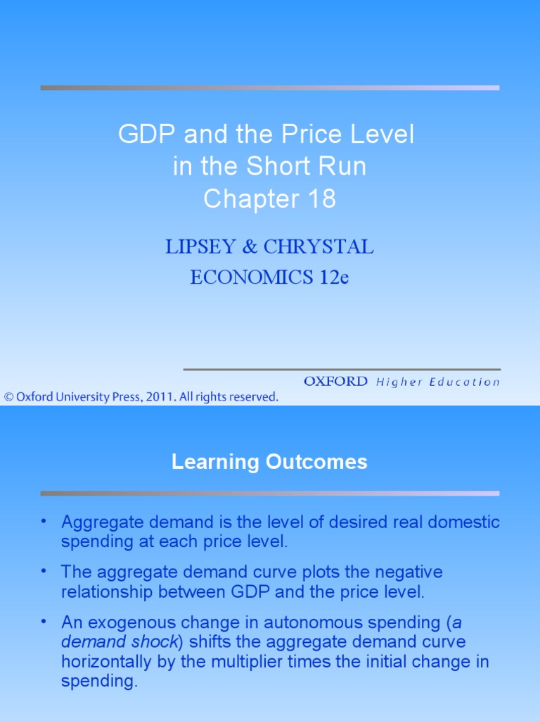 GDP and The Price Level in The Short Run Lipsey & Chrystal Economics