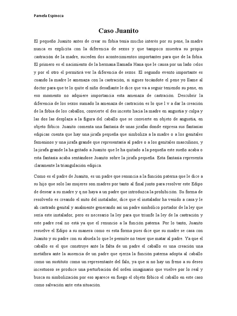 Caso Juanito | PDF | Complejo de Edipo | Sicología