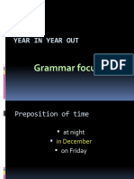 Year in Year Out: Grammar Focus