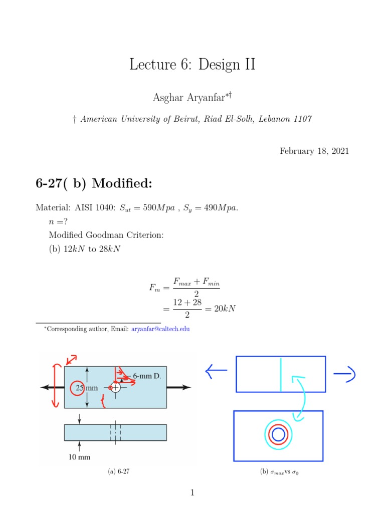 Design II: Modified Goodman Criterion | PDF | Manufactured Goods ...