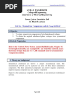 LAB No. 2 Symmetrical Components Analysis Using MATLAB