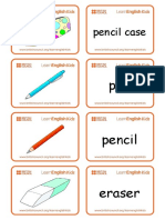 Flashcards Classroom Objects