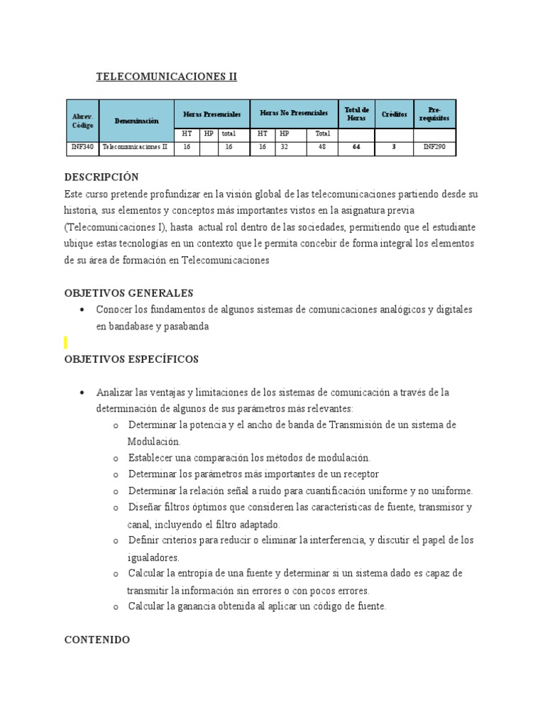 Contenido de Telecomunicaciones Ii | PDF | Modulación de frecuencia ...
