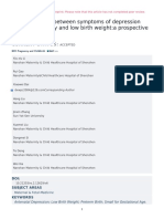 The Association Between Symptoms of Depression During Pregnancy and Low Birth Weight:a Prospective Study