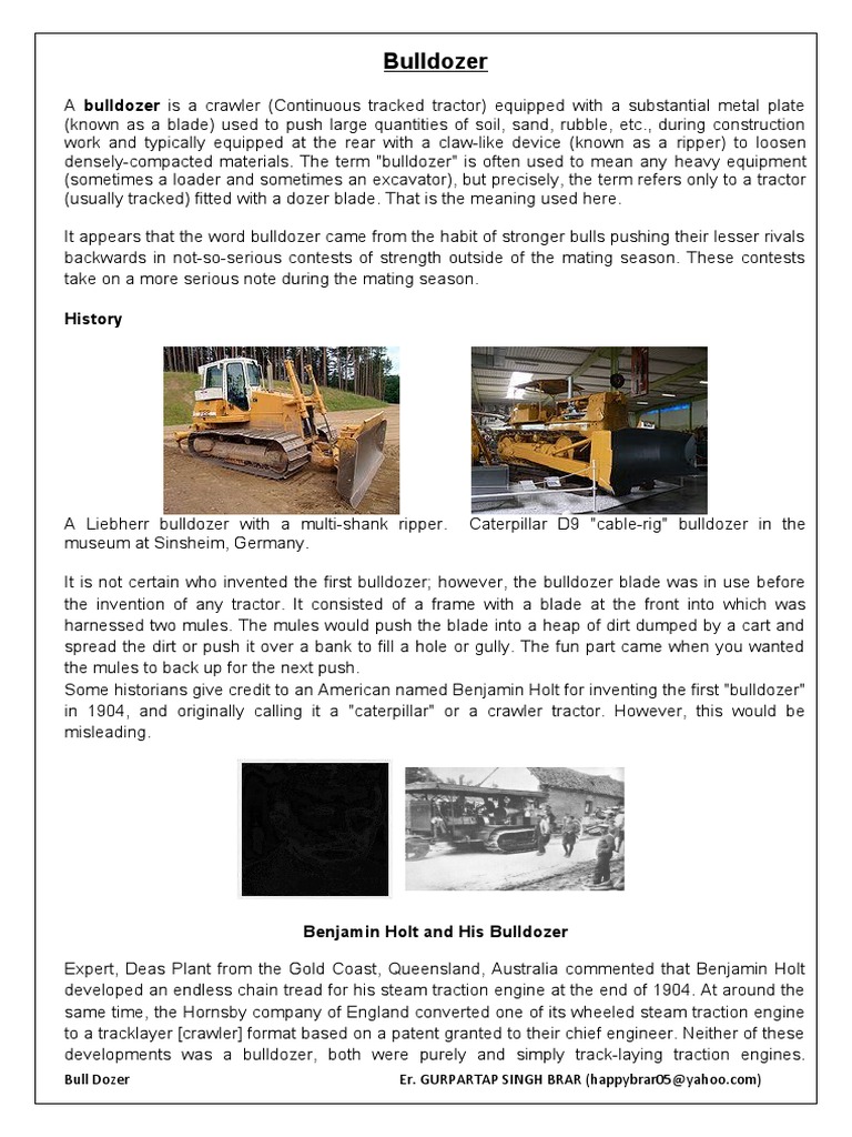 History and Evolution of Bulldozers | PDF | Machines | Land Vehicles