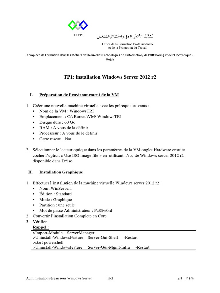 Installation de Windows Server 2012 R2 | PDF | Machine virtuelle ...