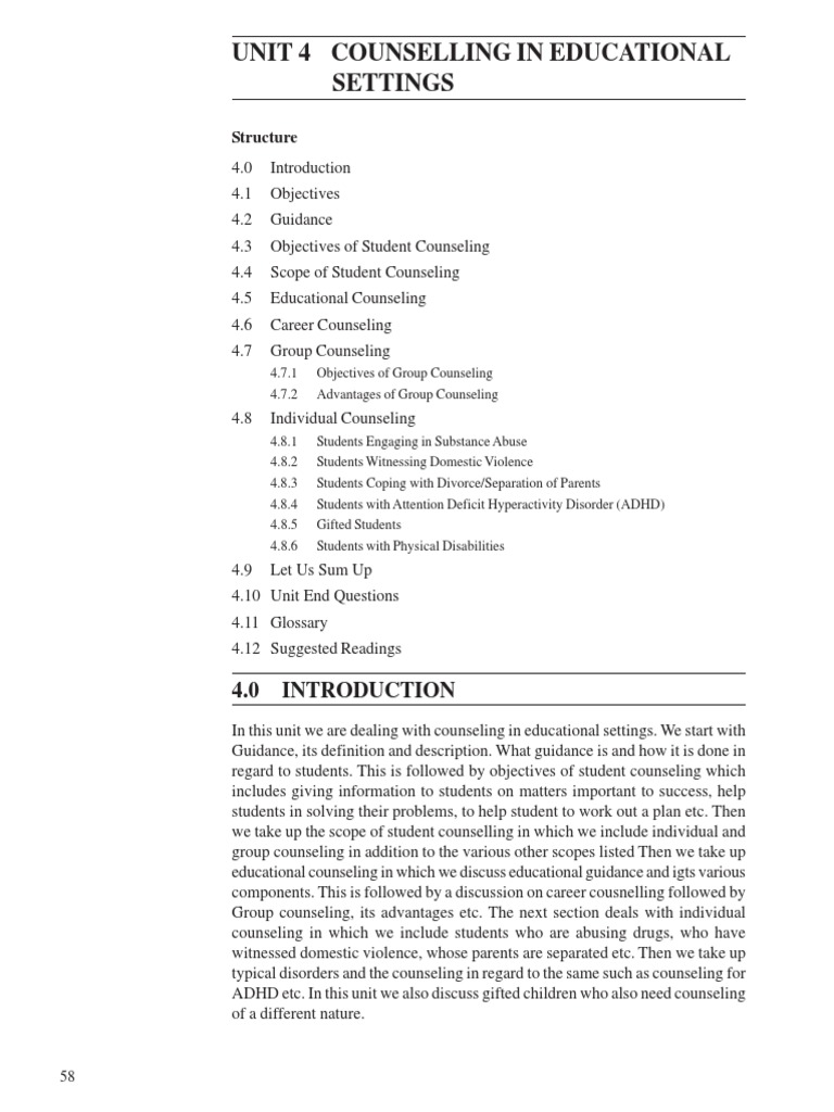 Educational Counseling in Schools | PDF | School Counselor | Psychotherapy
