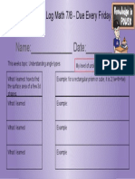 Distance Learning Log Math 7 - 8