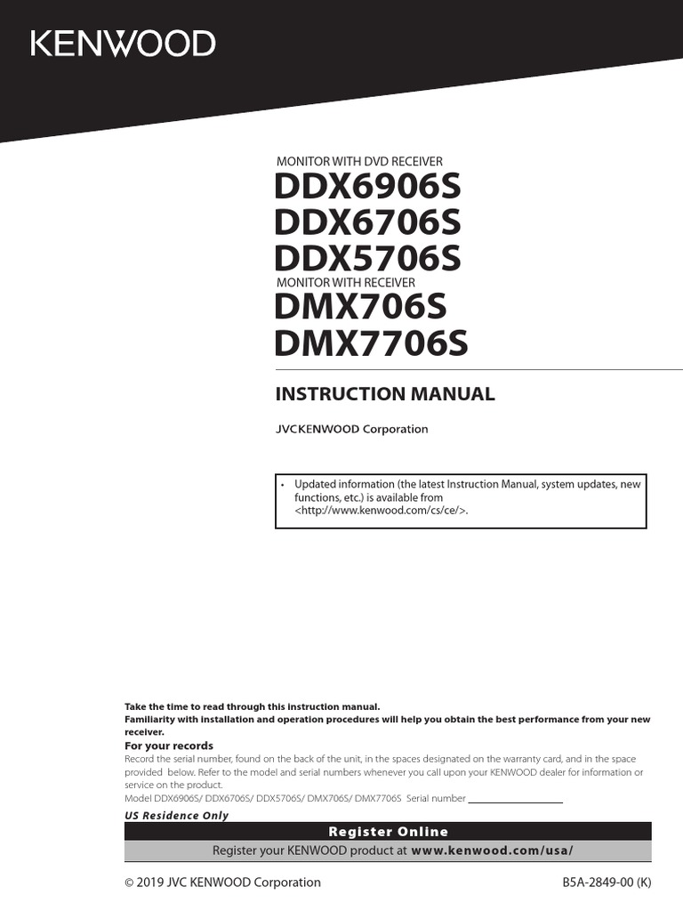 DDX6906S DDX6706S DDX5706S DMX706S DMX7706S Instruction Manual PDF