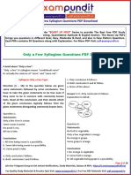 Only A Few Syllogism Questions PDF Download
