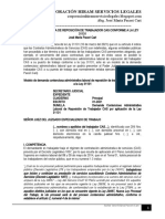 Modelo Demanda Reposicion Trabajador Cas Conforme Ley 31131 - Autor José María Pacori Cari