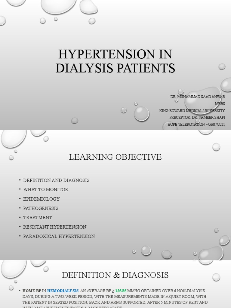 Hypertension in Dialysis Patients PDF Dialysis Hypertension