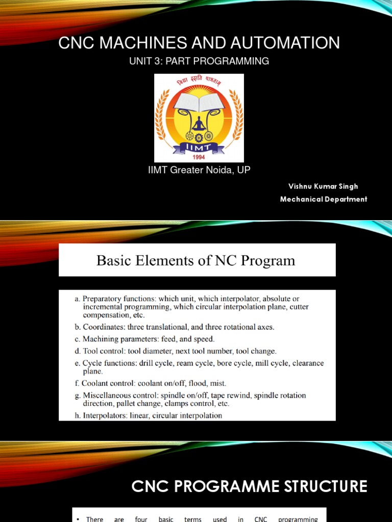 CNC Unit 3 | PDF | Numerical Control | Sequence