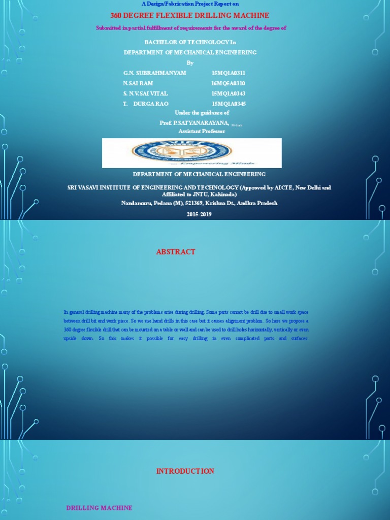 Design of Flexible Drilling Machne | PDF | Drill | Drilling