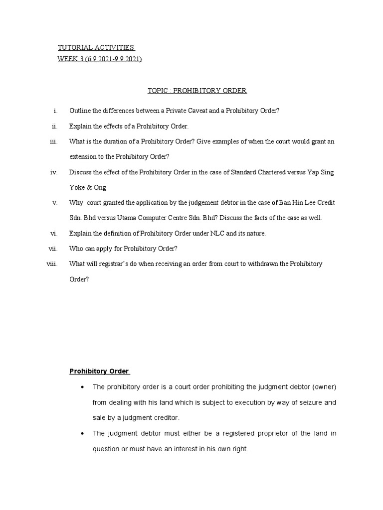 Understanding Prohibitory Orders in Law | PDF