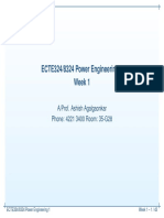 ECTE324/8324 Power Engineering 1 Week 1: A/Prof. Ashish Agalgaonkar Phone: 4221 3400 Room: 35-G28