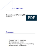 Research Methods: Designing and Writing Effective Surveys