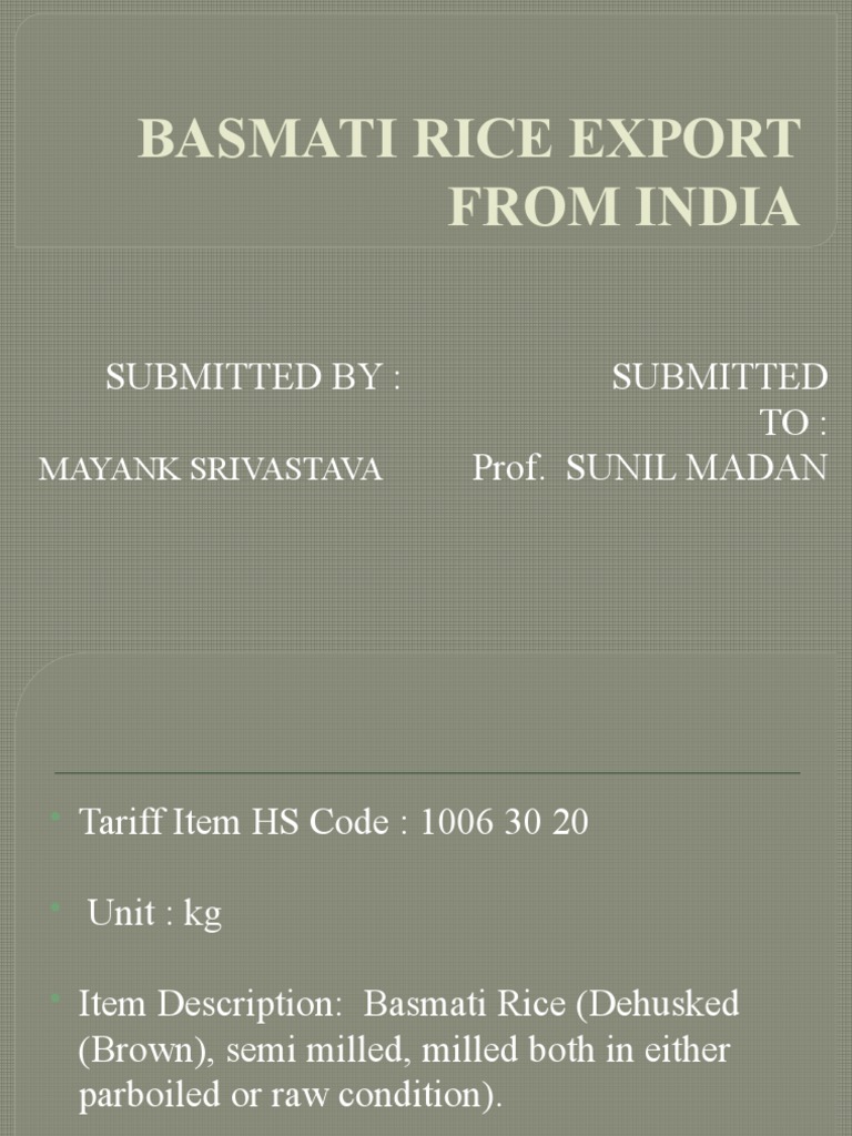 Basmati Rice Export Trends and Policies | PDF | Rice | Industries