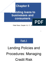 Providing Loans To Businesses and Consumers: Peter Rose, Chapter 16, 17, 18