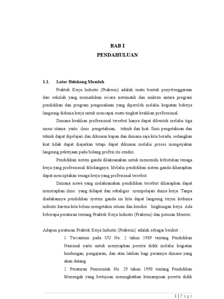 Contoh Rumusan Masalah Laporan Prakerin Dikdasmen