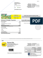 Payment Slip: Summary of Charges / Payments Current Bill Analysis