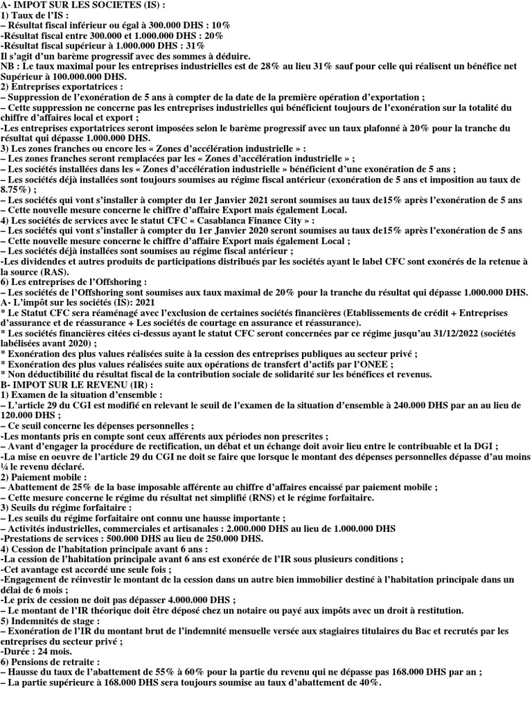 Impôt sur les sociétés et revenus 2021 | PDF | Taxe d'entreprise | Impôts