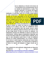 A Jubilación Patronal Se Determina en Función Del Número de Años de Servicio y El Promedio de Las Remuneraciones de Los Últimos Cinco Años