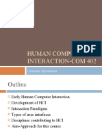 Human Computer Interaction-Com 402: Umarani Jayaraman