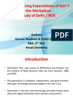 Factors Affecting Expectations of Gen Y at The Workplace: A Study of Delhi / NCR
