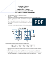 Kyambogo University Faculty of Science Department of Chemistry Semester One Examinations 2019-2020 CHE412-Chemical Reaction Engineering I