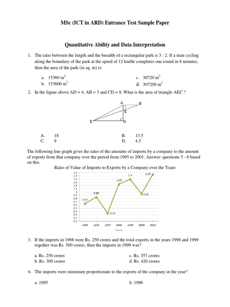 MSc IT Entrance Exam Sample Paper | PDF | Business
