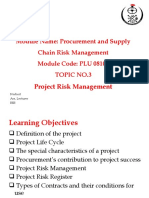Module Name: Procurement and Supply Chain Risk Management Module Code: PLU 08104 Topic No.3