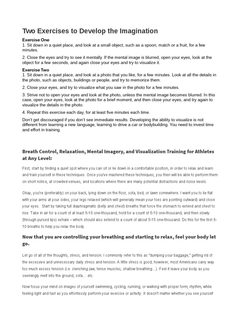 Relaxation And Imagination Exercises Initiated By Humans preview