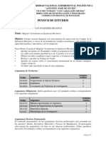 Pensum Maestría en Ingeniería Mecánica - Vigente Desde 2013-1