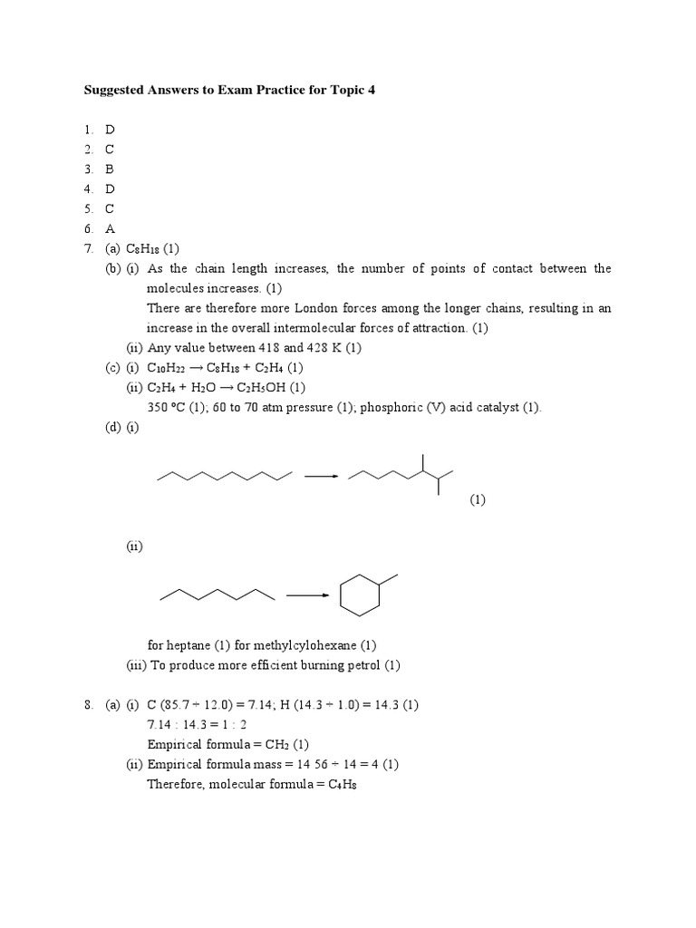 Exam Practice Answers for Topic 4 | PDF | Teaching Methods & Materials