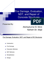 Fire Damage, Evaluation, NDT, and Repair of Concrete Structures
