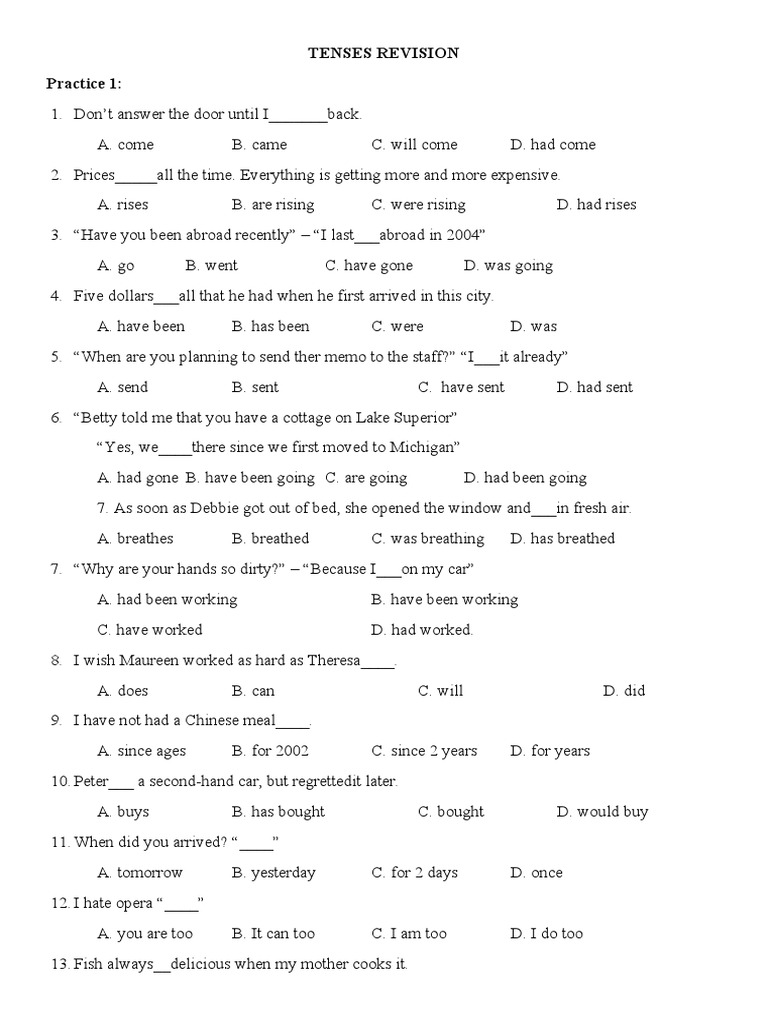 Topic 2c TENSE REVISION | PDF | Language Arts & Discipline