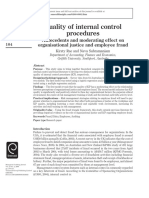 Quality of Internal Control Procedures Antecedents and Moderating Effect On Organisational Justice and Employee Fraud