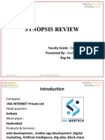 Synopsis Review: Faculty Guide: DR - Sanjiv Kumar. Presented By: Avala Shanmukharao. Reg No: 16016