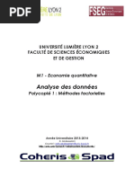 Analyse Des Données Polycopié 1 - Méthodes Factorielles 2014-2015