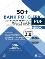 50+ Bank PO - Clerk Previous Year's Papers 2016 - 2020