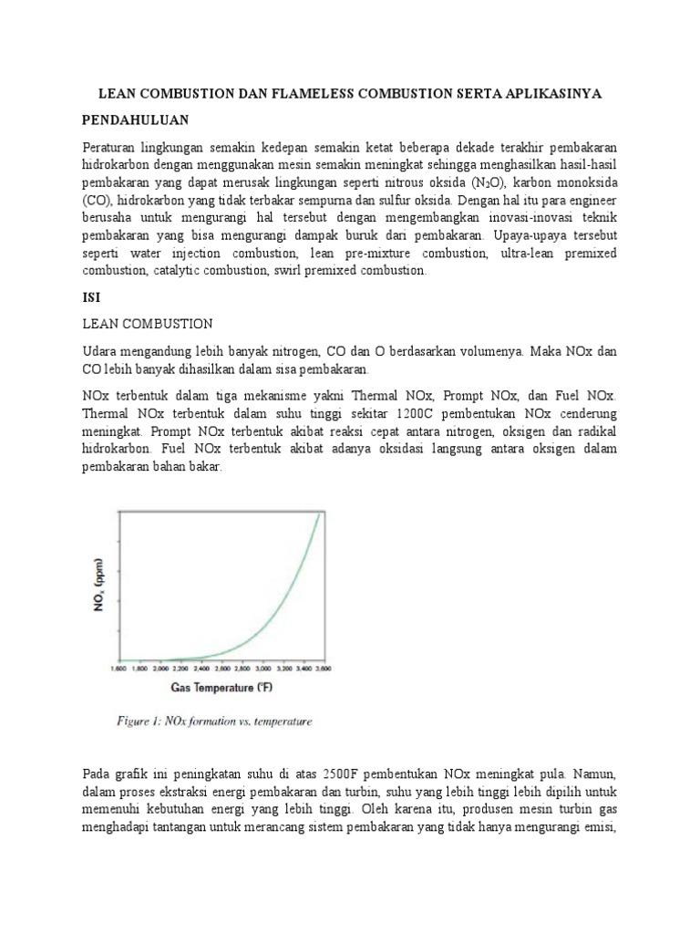 Lean Combustion Dan Flameless Combustion Serta Aplikasinya | PDF ...