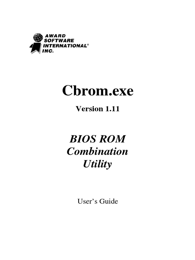 Cbrom - Exe: Bios Rom Combination Utility | Download Free PDF | Bios ...