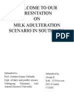 A Presentation On Milk Adulteration Scenario in South
