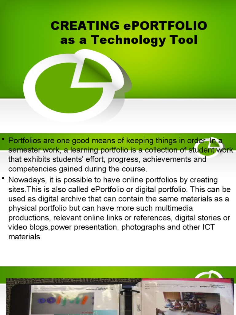 Creating Eportfolio As A Technology Tool PDF Educational Technology