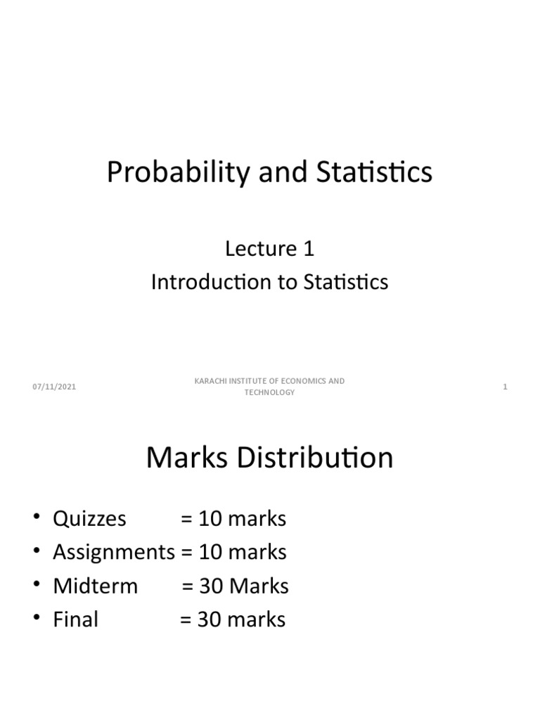 Lecture 1 2 Slides Introduction To Statistics | PDF | Statistics | Data