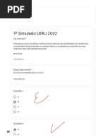1º Simulado UERJ 2022 Cartão Resposta