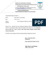 Surat Keterangan Nomor: 260/B/Sek/HIMAFAR FMIPA/UNTAD/XI/2018