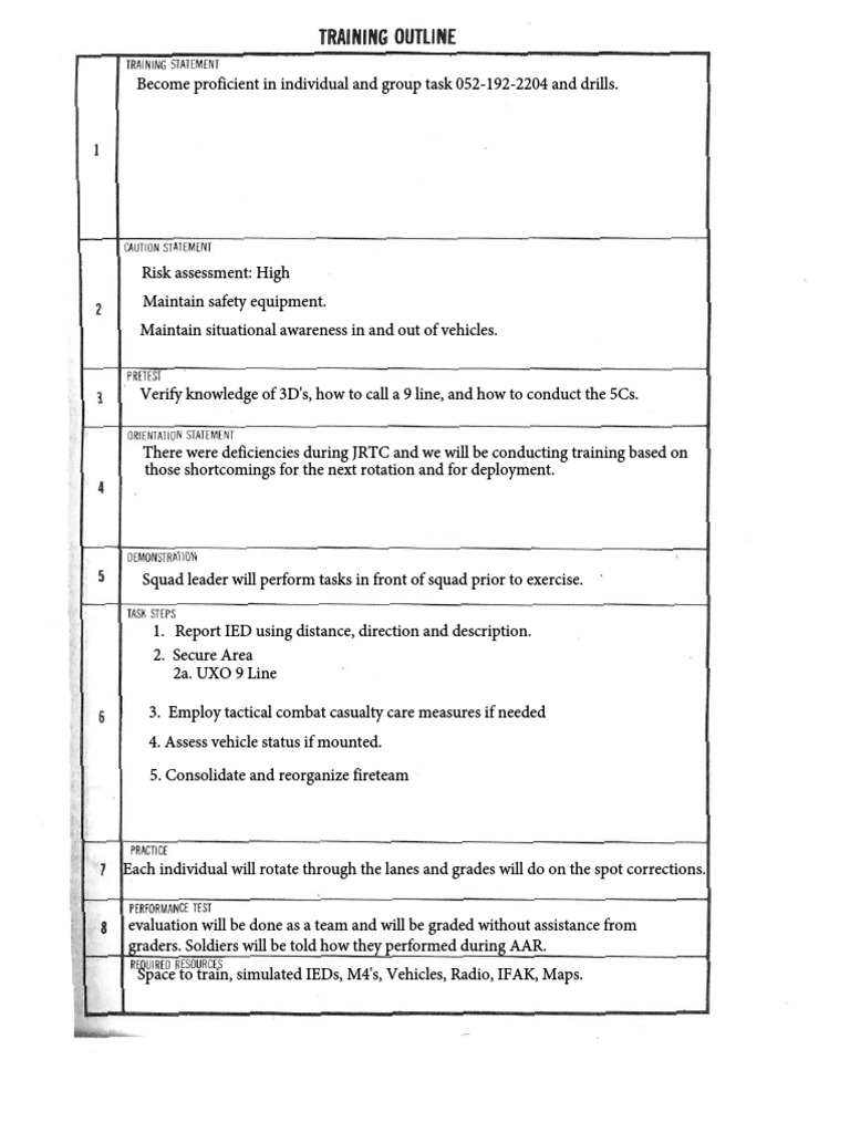 UXO 9 Line Training and Evaluation | PDF