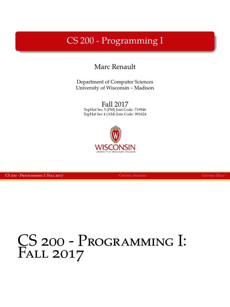 CS 200 Programming I Overview 2017 | PDF | Computer Programming ...